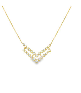 Yellow Gold Zircon Cascade Necklace