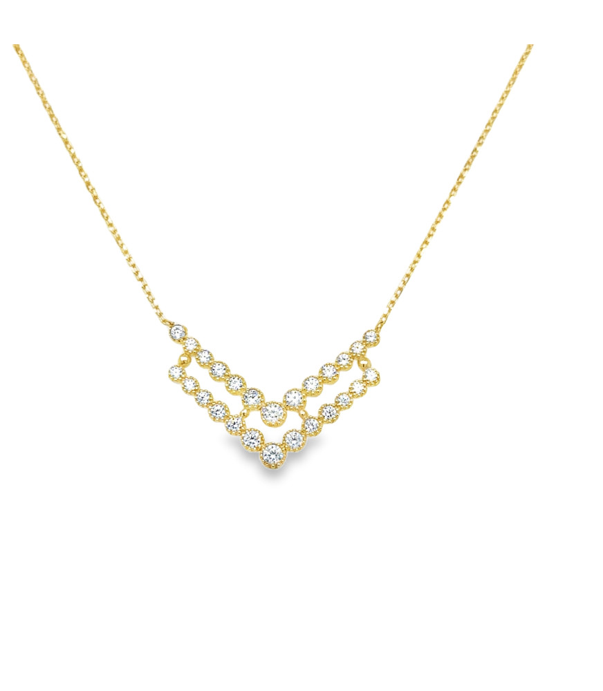 Yellow Gold Zircon Cascade Necklace
