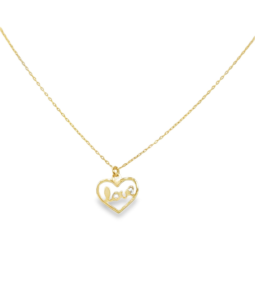 Gold Heart Charm Necklace